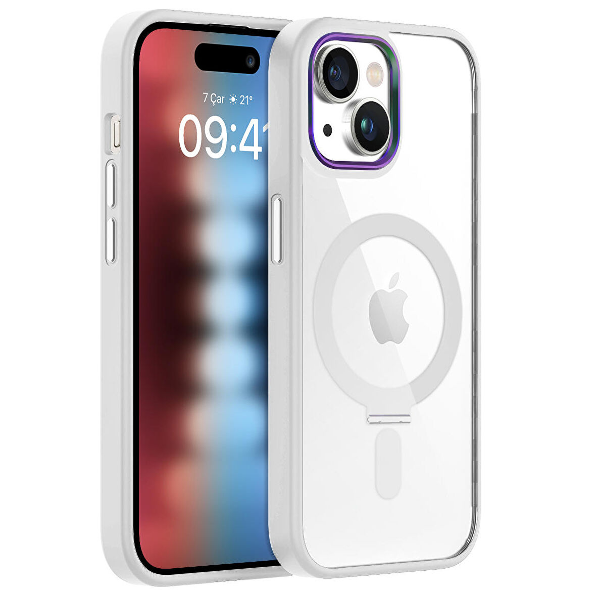 Buff iPhone 15 BumperMag Kılıf White