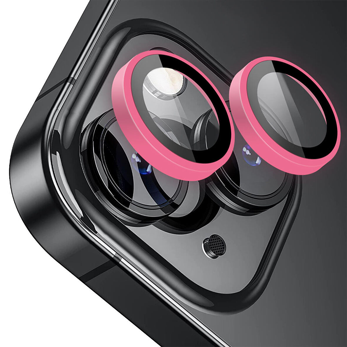 Buff iPhone 14 / 14 Plus Neon Metal Lens Koruyucu Pink