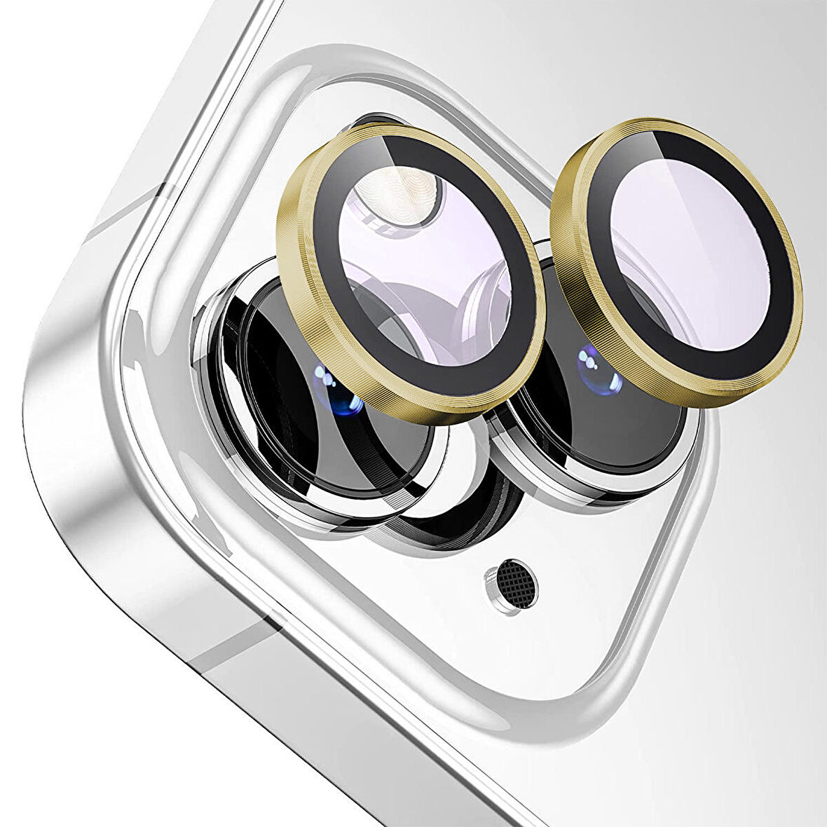 Buff iPhone 15 / 15 Plus Kamera Metal Lens Koruyucu Gold