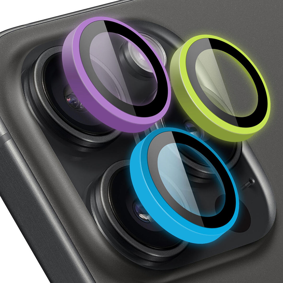 Buff iPhone 14 Pro Max / 14 Pro Neon Metal Lens Koruyucu Mix