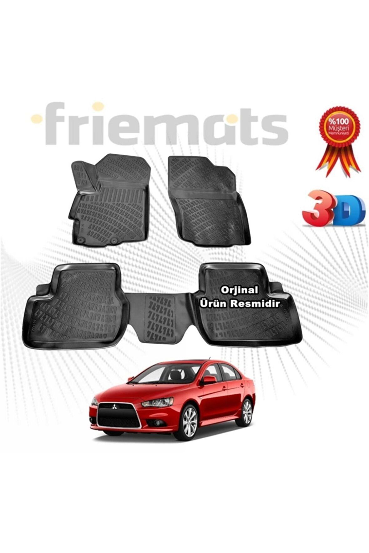 Mitsubishi Lancer 3d Havuzlu Paspas 2008 Sonrası Siyah 4 Parça