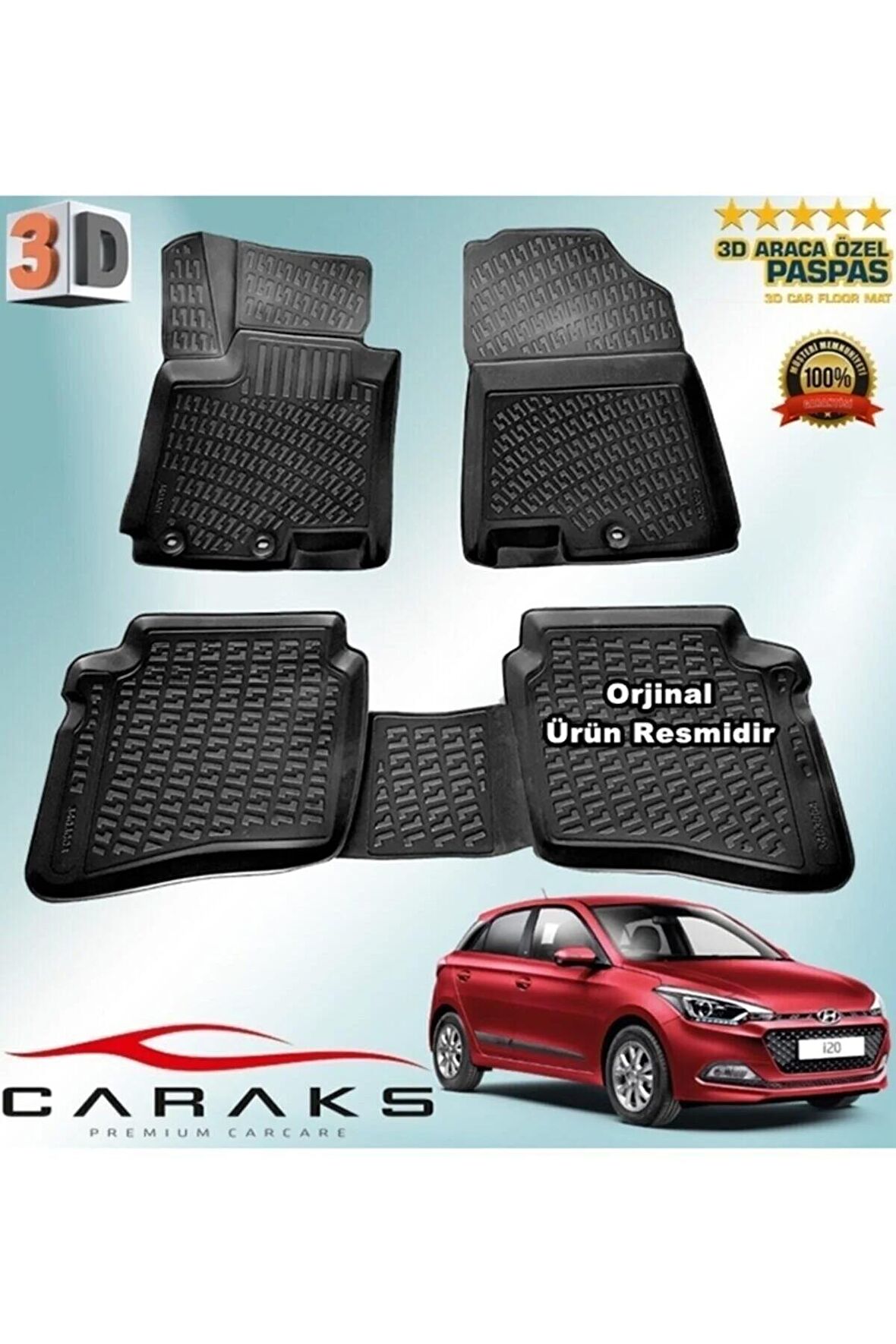 Hyundai I20 3d Paspas Havuzlu Hb 2014 - 2020 Arası Siyah 4 Prç.