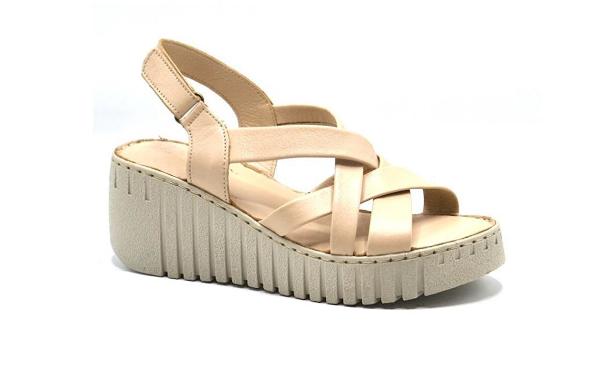 VENÜS 24340254Y DOLGU TOPUK YUMUŞAK DERİ KADIN SANDALET