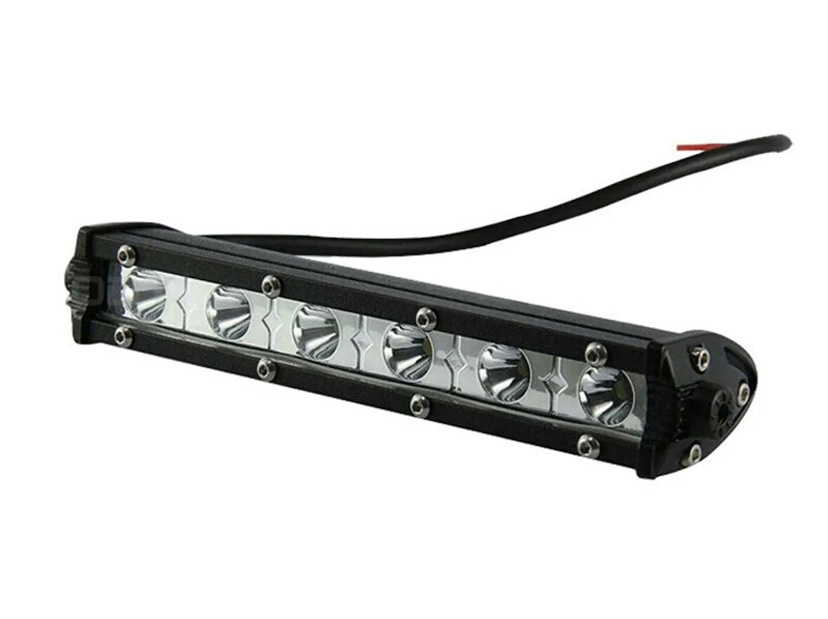 18W 6 Led Tek Sıra Yayıcı Off Road Gündüz Farı Lambası Projektör