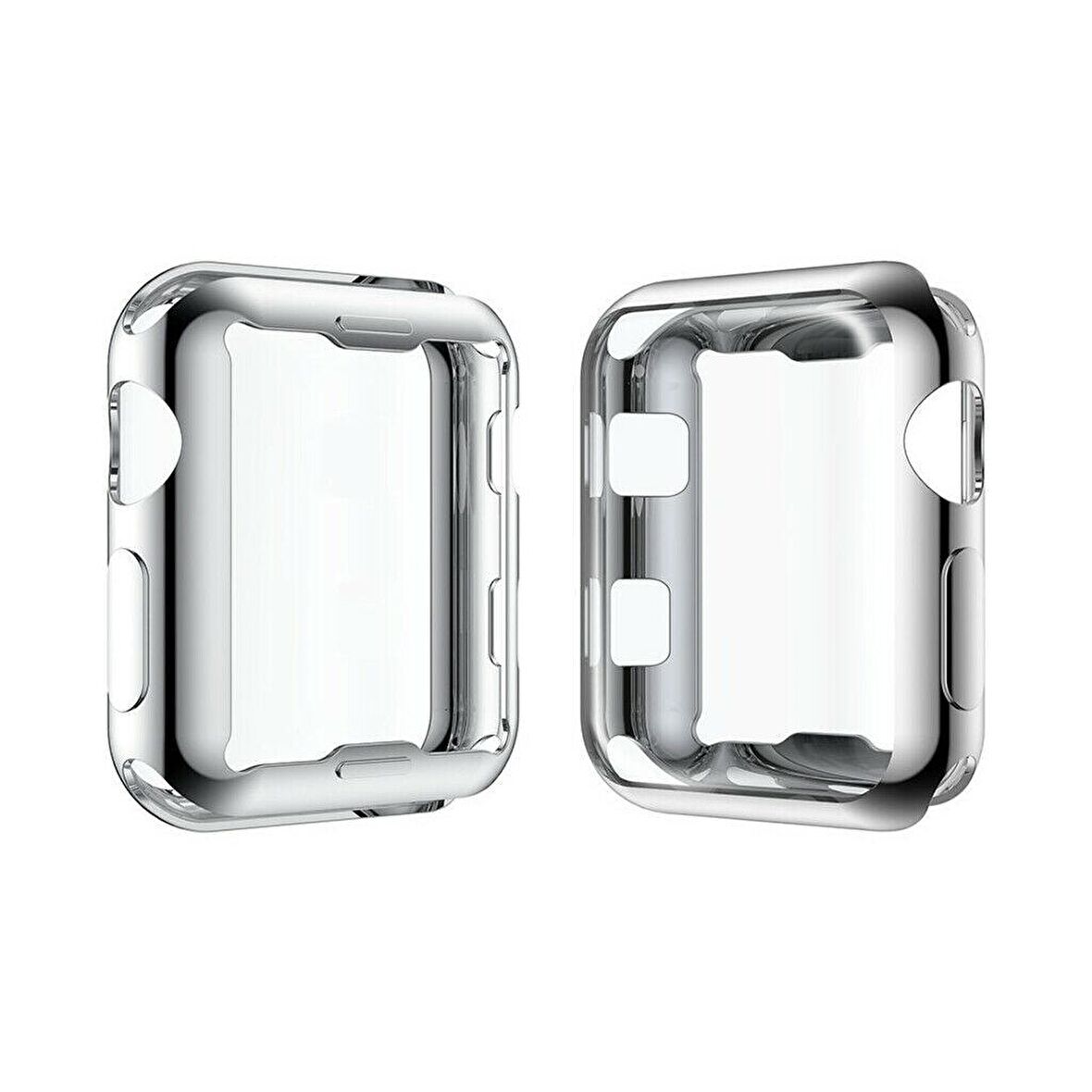 Apple Watch 4 5 6 44 mm Silikon Kapak Kılıf Ekran Koruyucu