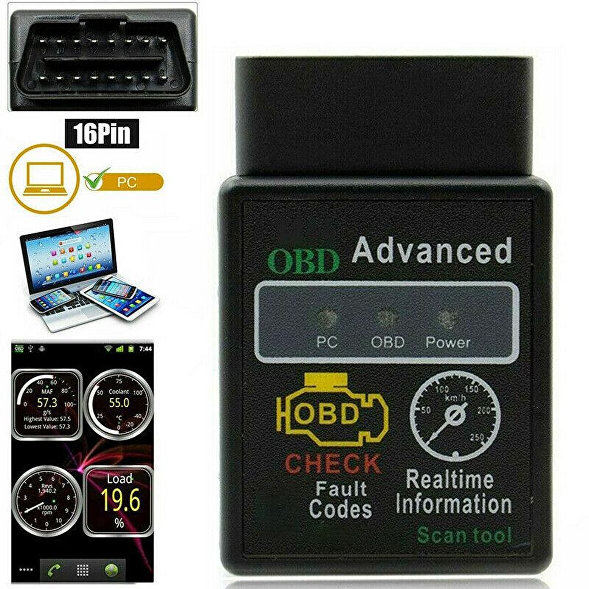 HH OBD2 Advanced ELM 327 Arıza Tespit Cihazı Arıza Okuma 