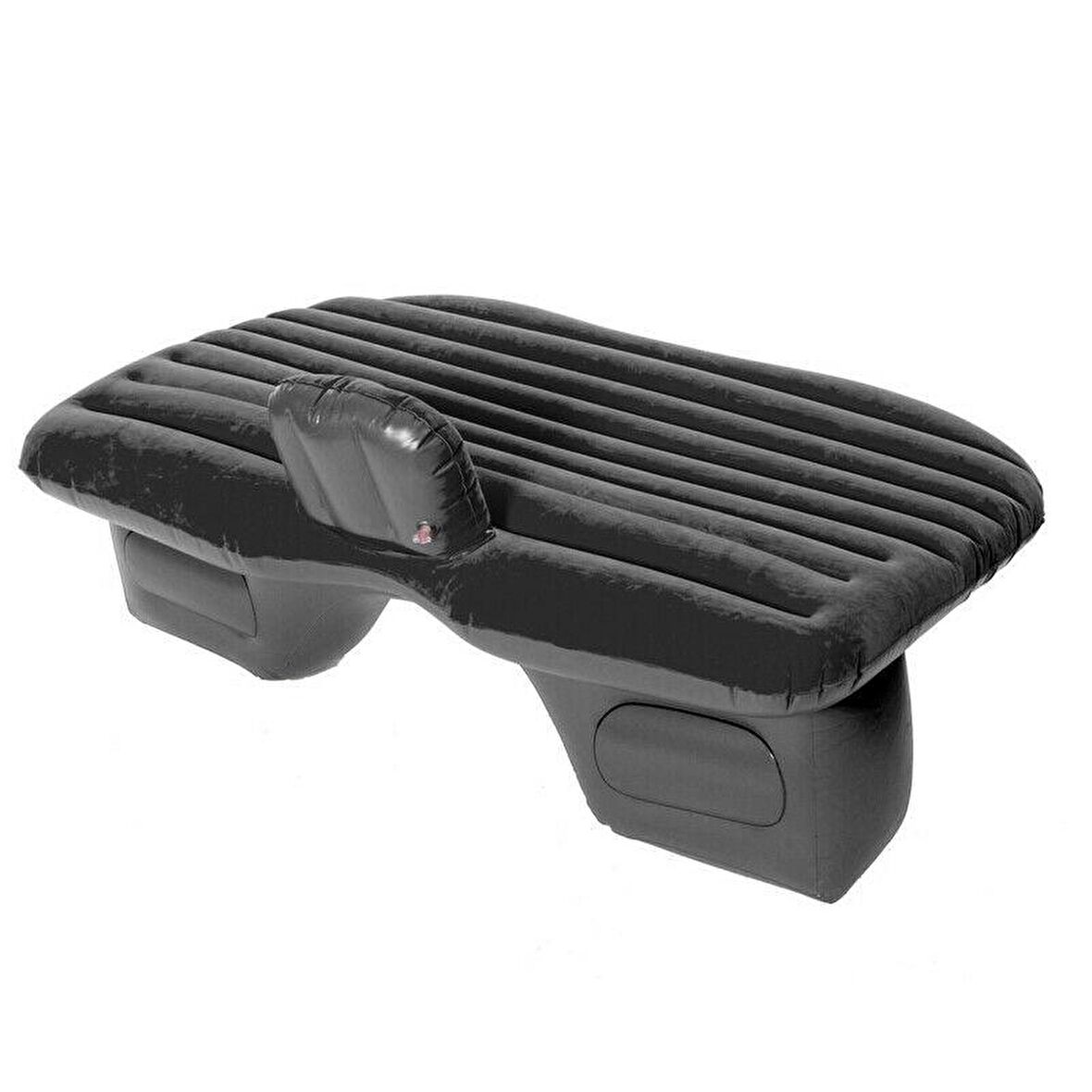 Şişme Araba Arka Koltuk Yatağı Seyahat Minderi + Hava Kompresörü Siyah