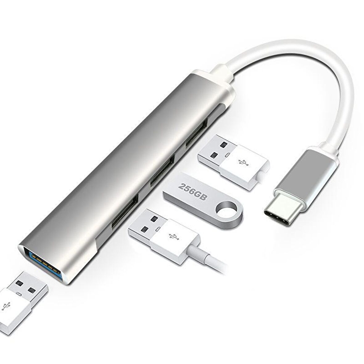 Type-C Usb 3.1 den 4 Adet USB 3.0 HUB Otg Çoğaltıcı Adaptörü C809