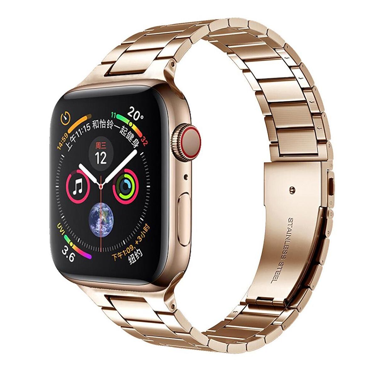 Apple Watch Uyumlu 4 5 6 7 8 Ultra 42mm 44mm 45mm 49mm Slim Çelik Kordon 