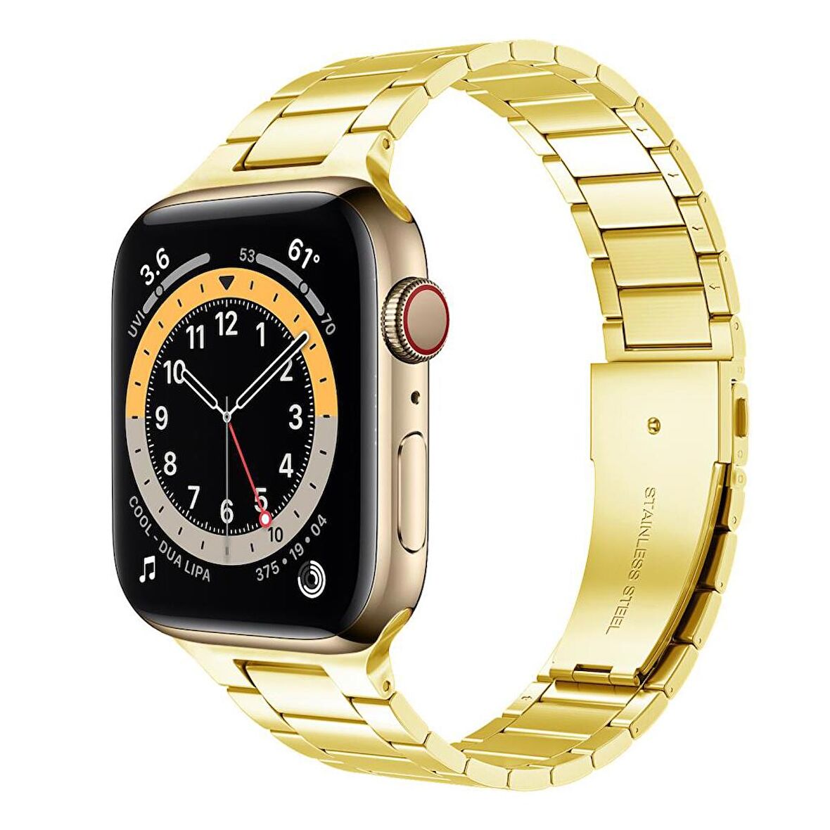 Apple Watch 2 3 4 5 6 7 8 Seri 38mm 40mm 41mm Slim Çelik Kordon