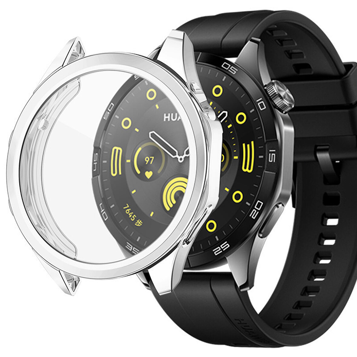 Huawei Watch Gt4 46mm Uyumlu Kasa Ekran Koruyucu 360 Tam Koruma Kılıf Kapak