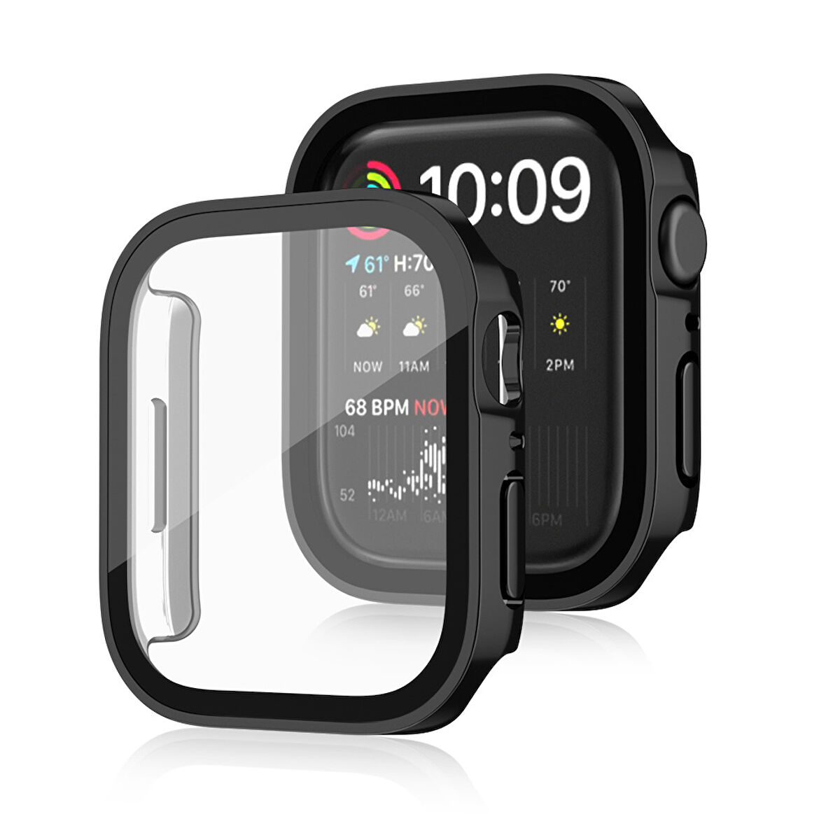 Apple Watch 6 7 8 9 40mm 41mm Uyumlu Rubber Kasa Ekran Koruyucu 360 Kılıf Kapak