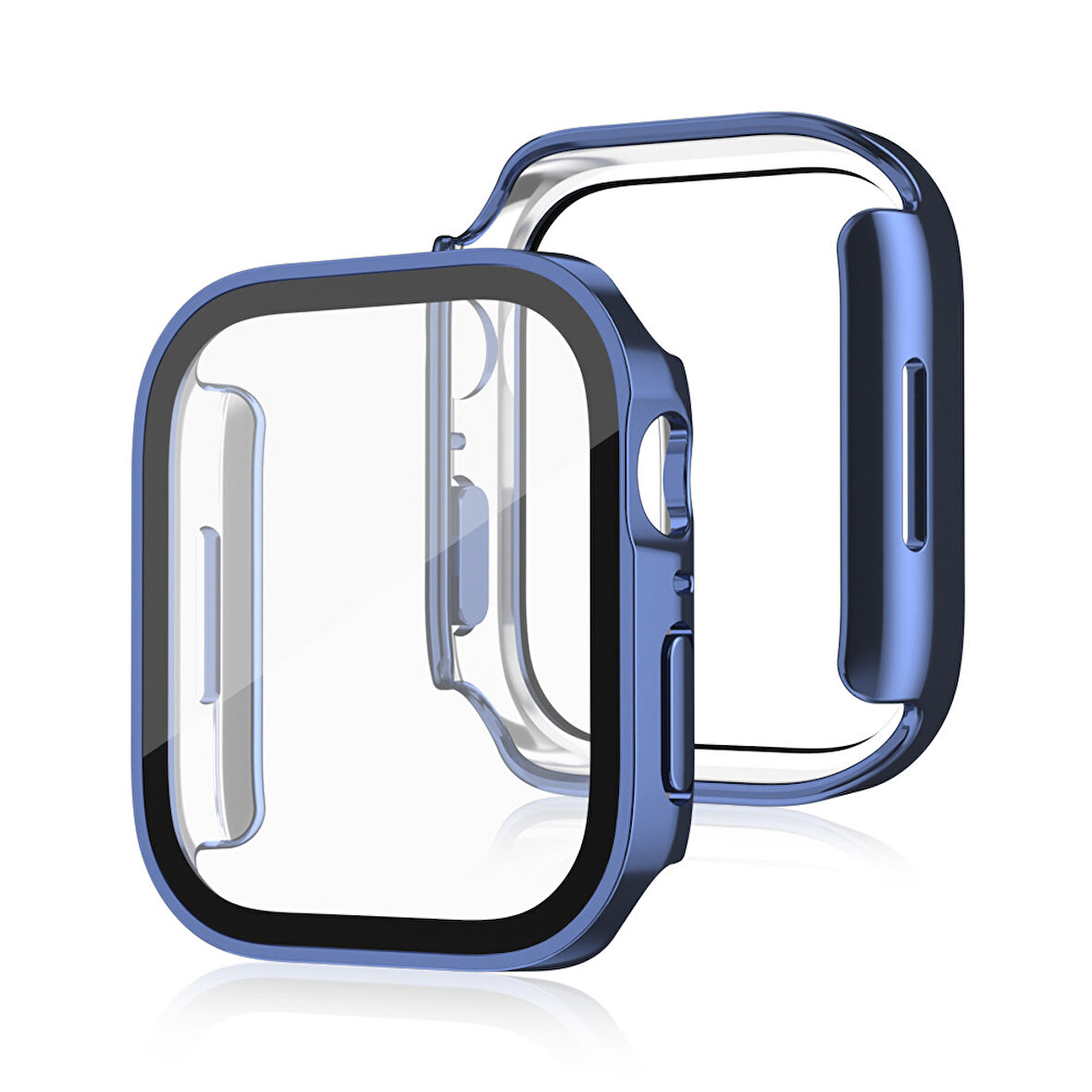 Apple Watch 6 7 8 9 44mm 45mm Uyumlu Rubber Kasa Ekran Koruyucu 360 Kılıf Kapak