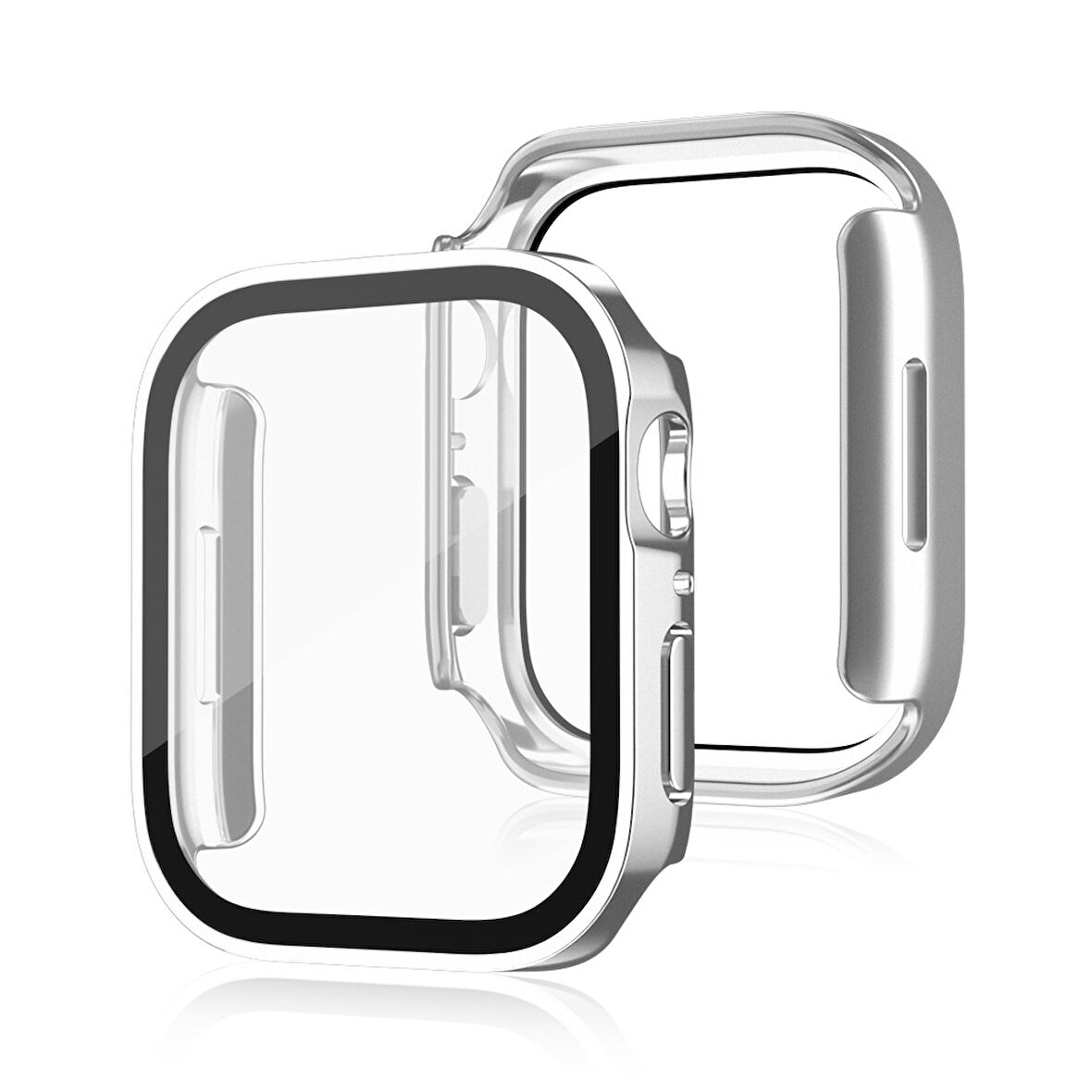 Apple Watch 6 7 8 9 44mm 45mm Uyumlu Rubber Kasa Ekran Koruyucu 360 Kılıf Kapak