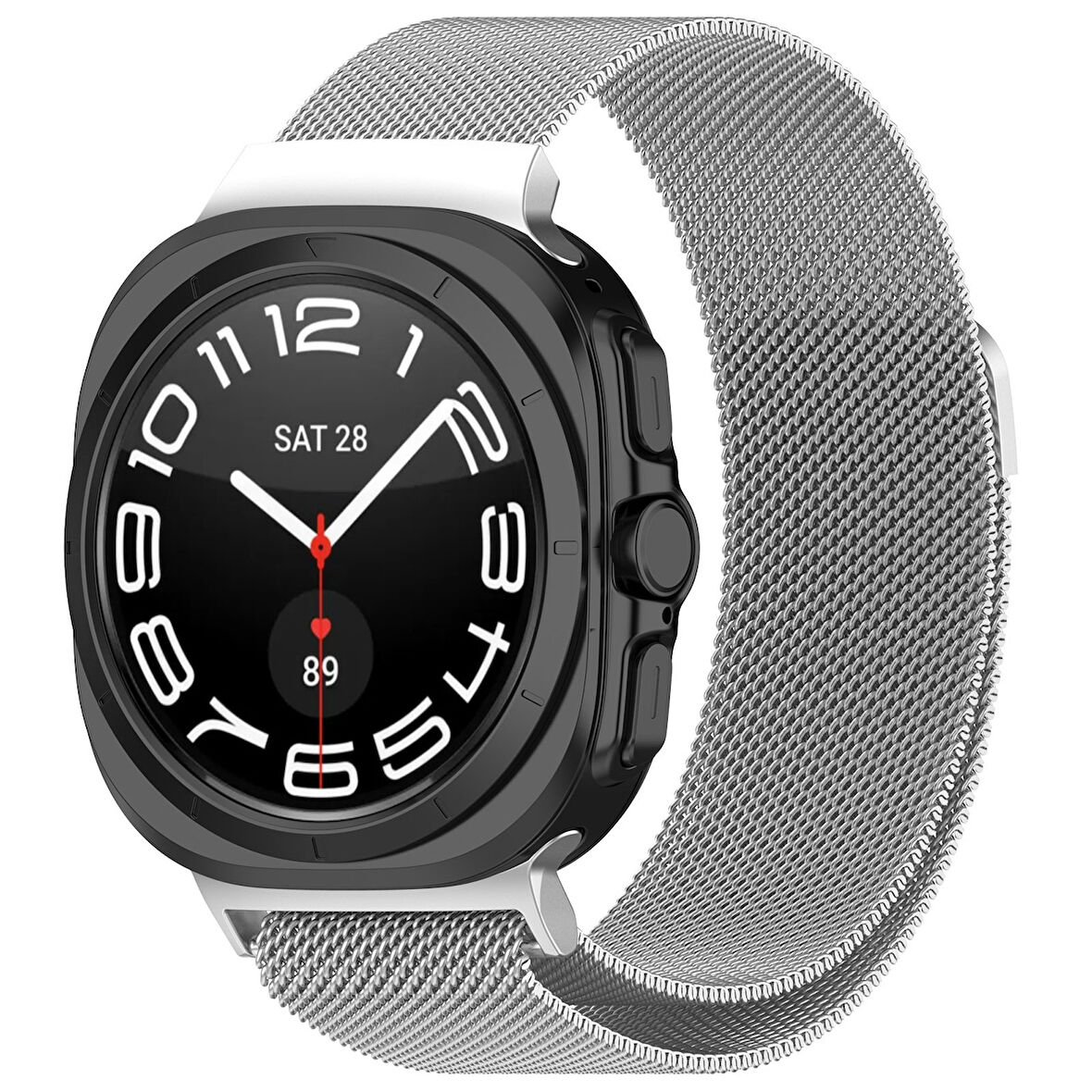 Samsung Galaxy Watch 7 Ultra Uyumlu Metal Hasır Manyetik Kordon Kayış