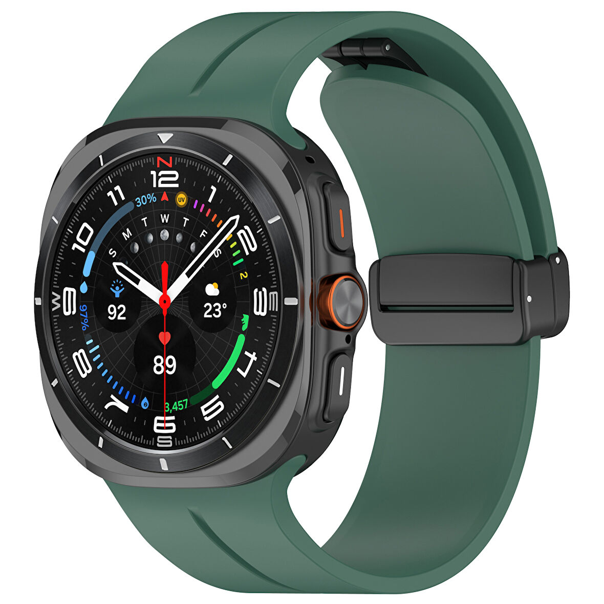 Samsung Galaxy Watch 7 Ultra 47mm Uyumlu Manyetik Mıknatıslı Band Silikon Kordon Kayış