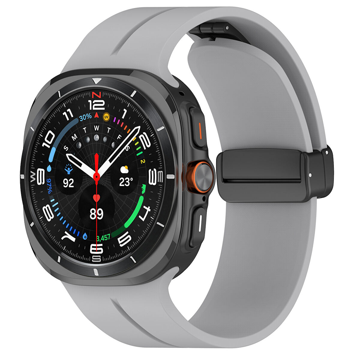 Samsung Galaxy Watch 7 Ultra 47mm Uyumlu Manyetik Mıknatıslı Band Silikon Kordon Kayış
