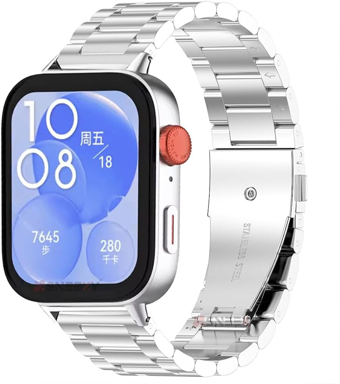 Huawei Watch Fit 3 Uyumlu Çelik Steel Kordon Kayış