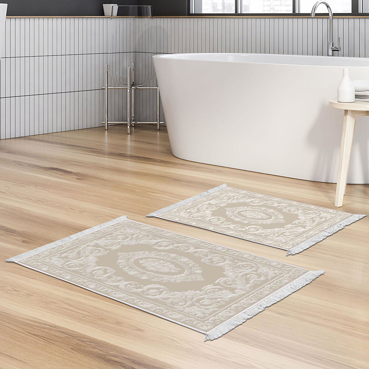 Eko Trend Djt 2 Li Yıkanabilir Kaymaz Taban Banyo Paspas Klozet Takımı 747 Klasik