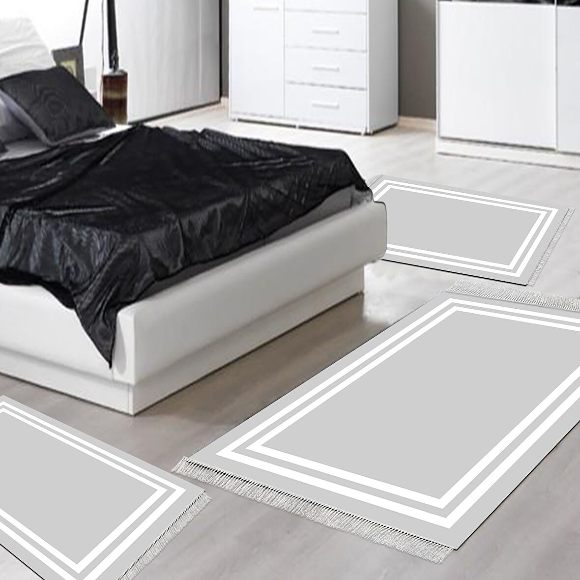 Eko Trend Djt Yıkanabilir Kaymaz Taban 3 Lü Yatak Odası Takımı 1696 Bordürlü