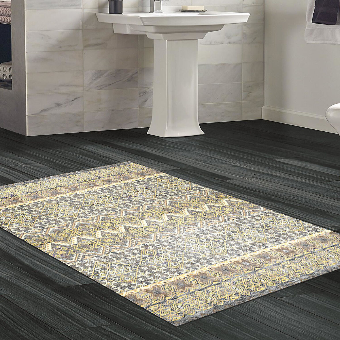 Dekoreko Kaymaz Taban Djt Banyo Halısı Trend İskandinav 1700