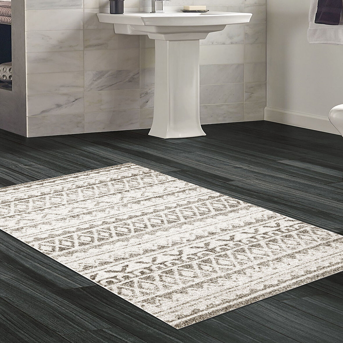 Dekoreko Kaymaz Taban Djt Banyo Halısı Trend İskandinav F5078