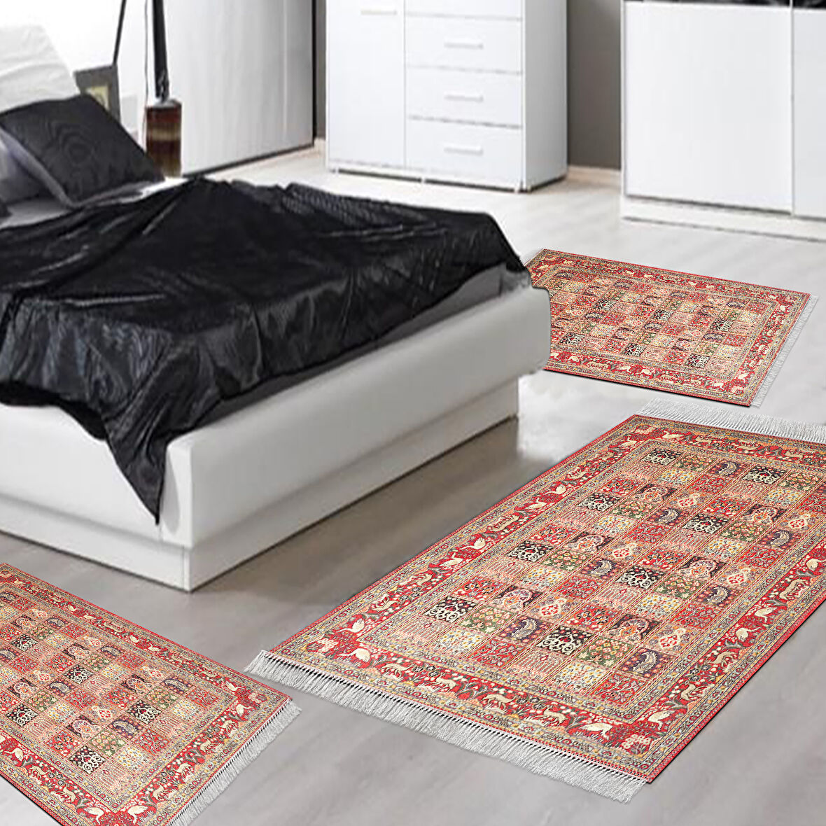 Eko Trend Djt Yıkanabilir Kaymaz Taban 3 Lü Yatak Odası Takımı M12343 Persian