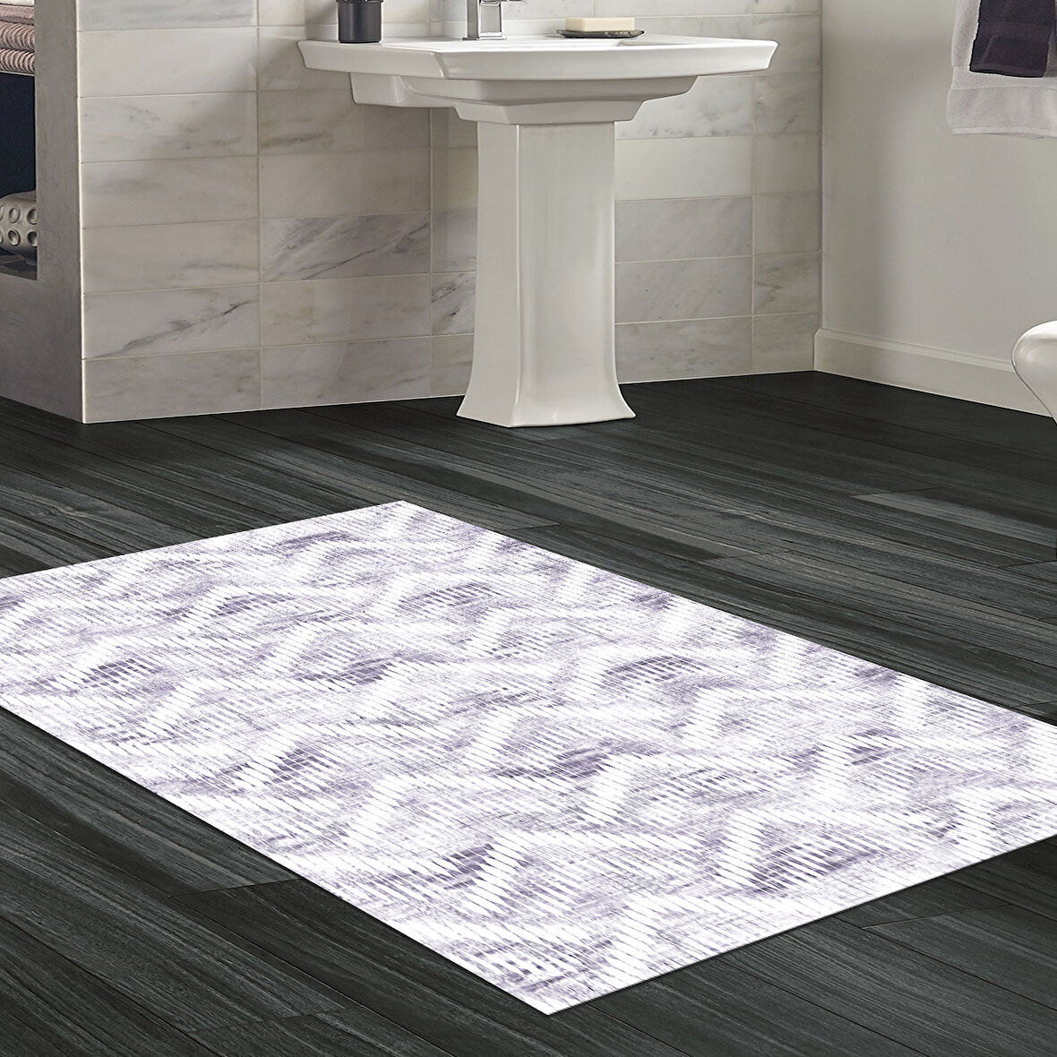 Dekoreko Kaymaz Taban Djt Banyo Halısı Trend İskandinav F5124