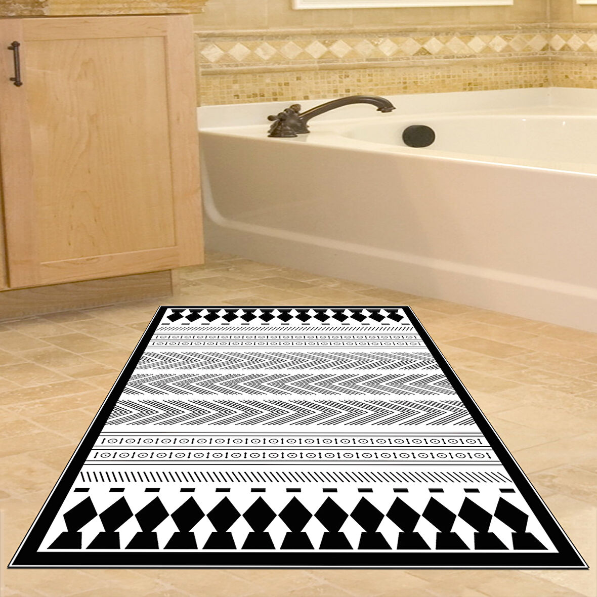 Dekoreko Kaymaz Taban Djt Banyo Halısı Trend İskandinav M1273