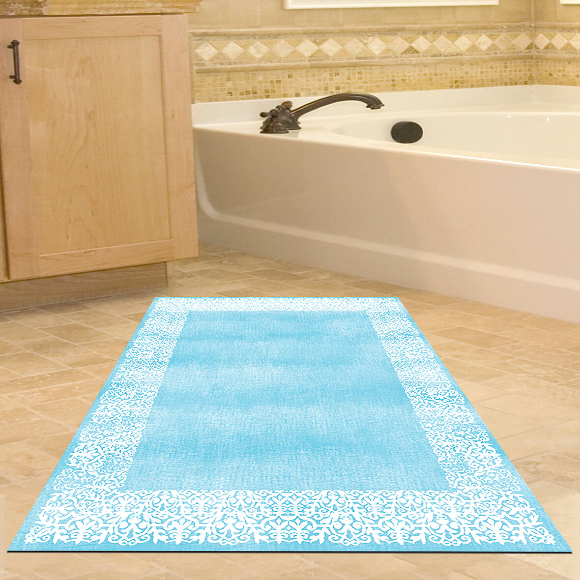 Dekoreko Kaymaz Taban Djt Banyo Halısı Trend Modern 1460