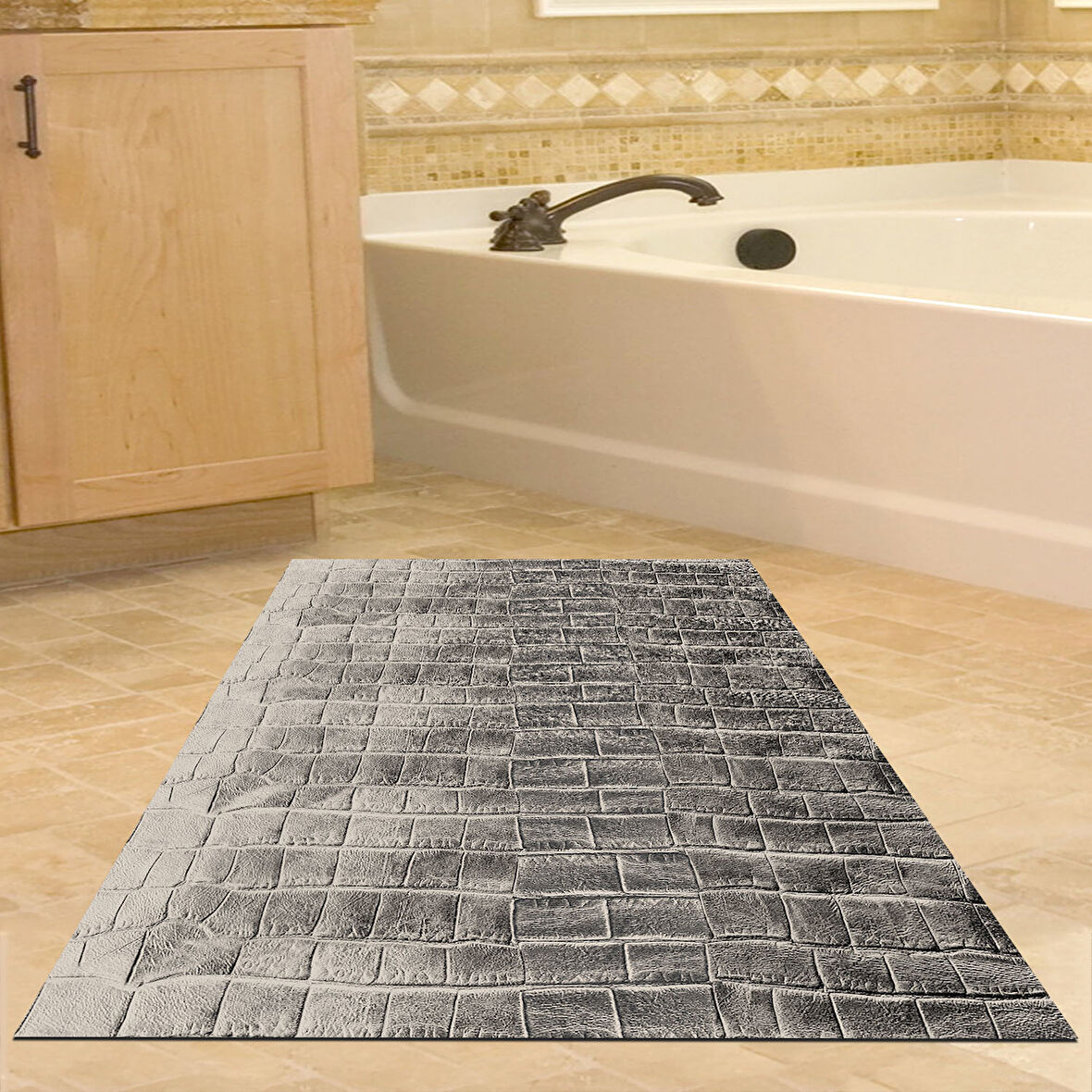 Dekoreko Kaymaz Taban Djt Banyo Halısı Trend Modern 1911