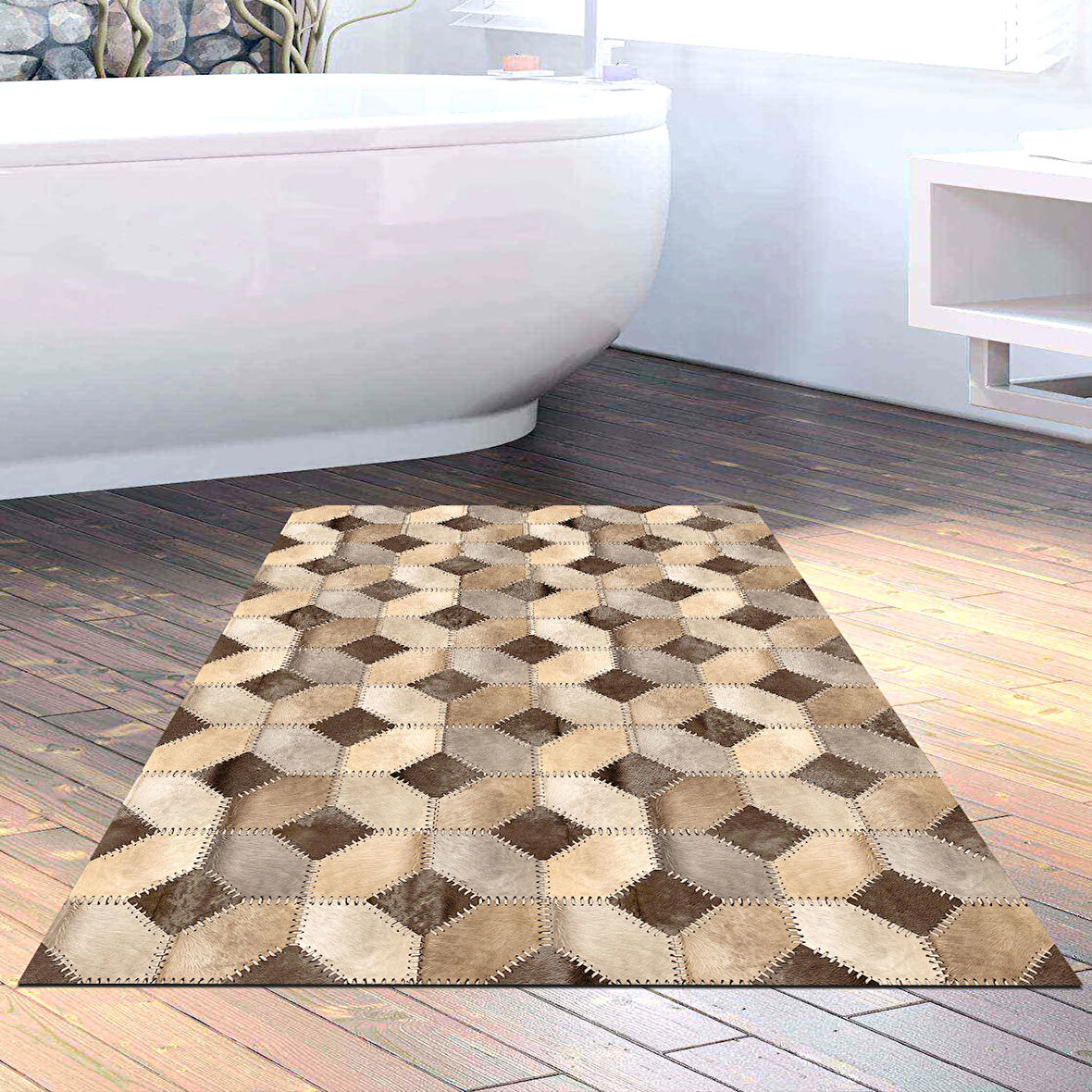 Dekoreko Kaymaz Taban Djt Banyo Halısı Trend Modern 1926