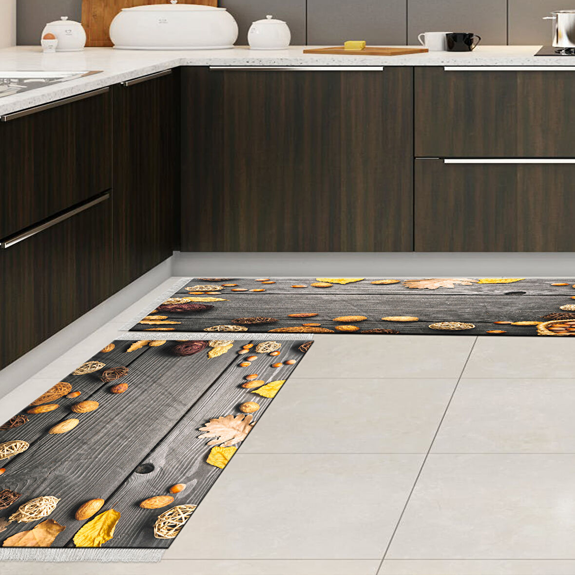 Eko Trend Djt 2 Li Yıkanabilir Kaymaz Taban Mutfak Halısı Seti Mu137 Mutfak