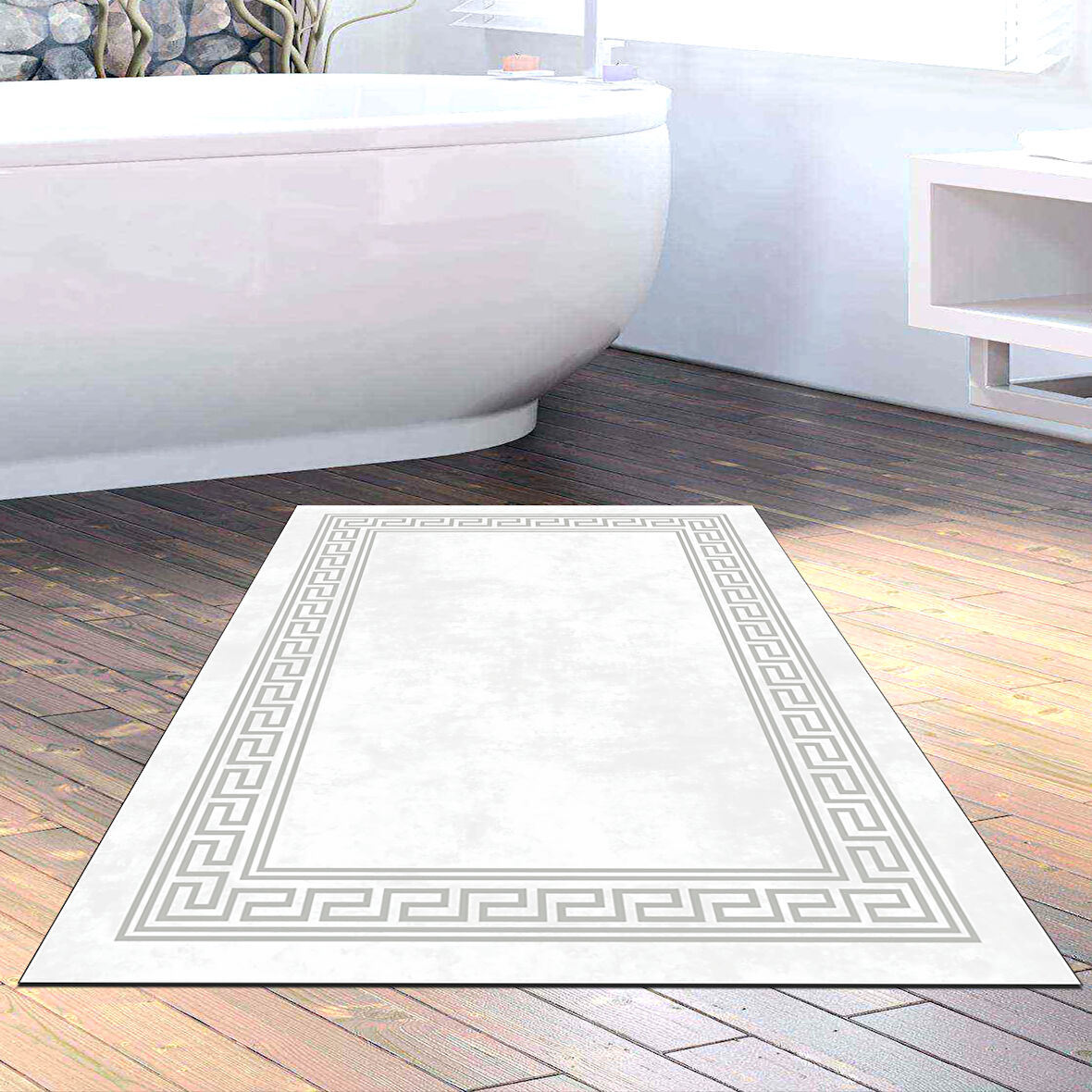 Dekoreko Kaymaz Taban Djt Banyo Halısı Trend Modern 626M