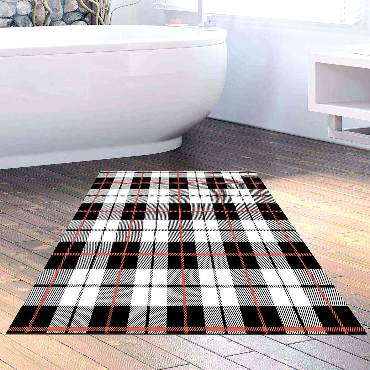Dekoreko Kaymaz Taban Djt Banyo Halısı Trend Modern 750