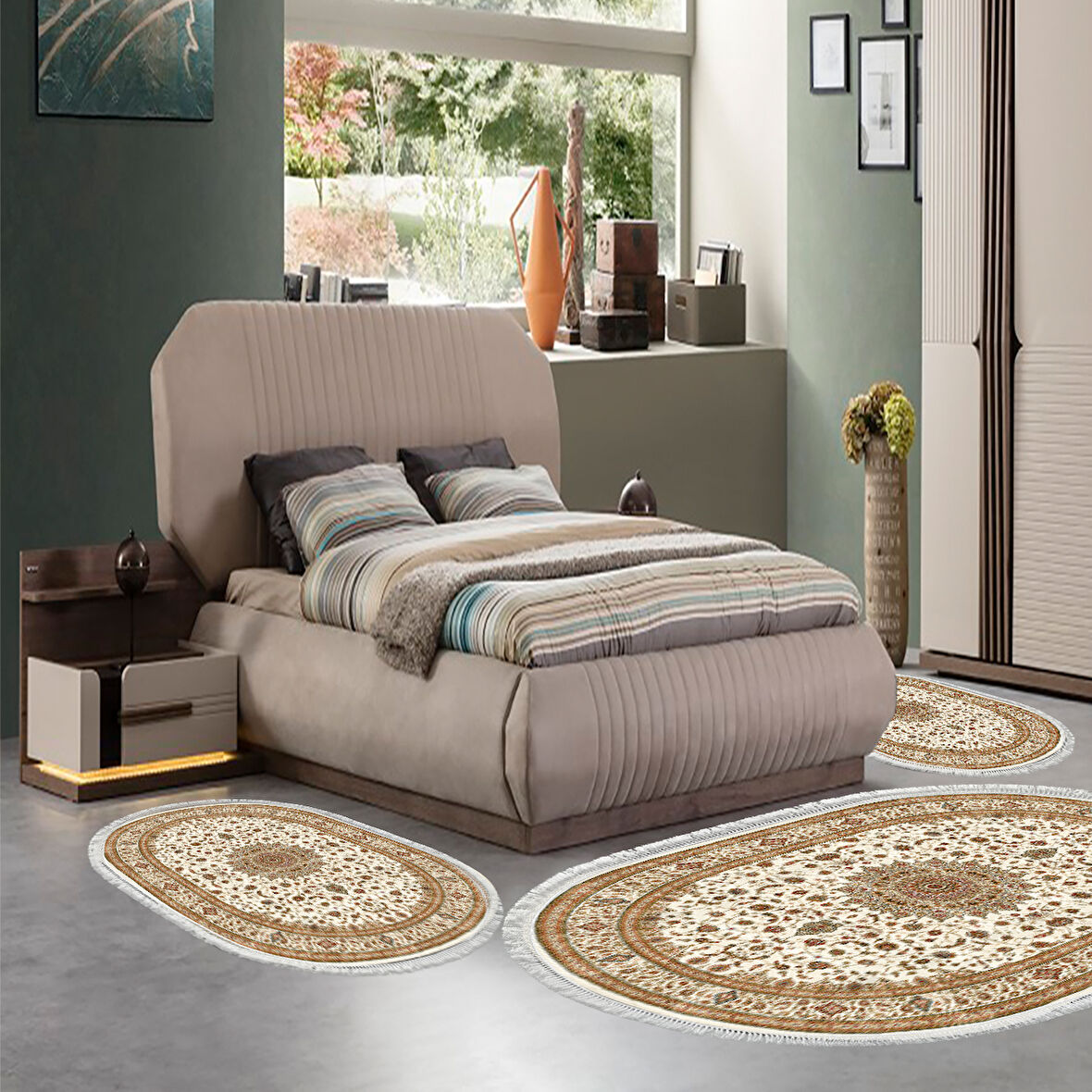 Eko Trend Djt Yıkanabilir Kaymaz Taban Oval 3 Lü Yatak Odası Takımı P1372 Osmanli