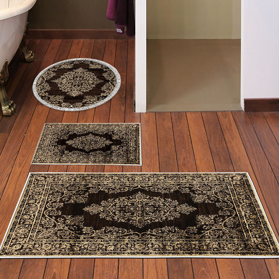 Eko Trend Djt 3 Lü Yıkanabilir Kaymaz Taban Banyo Paspas Seti 761 Osmanli