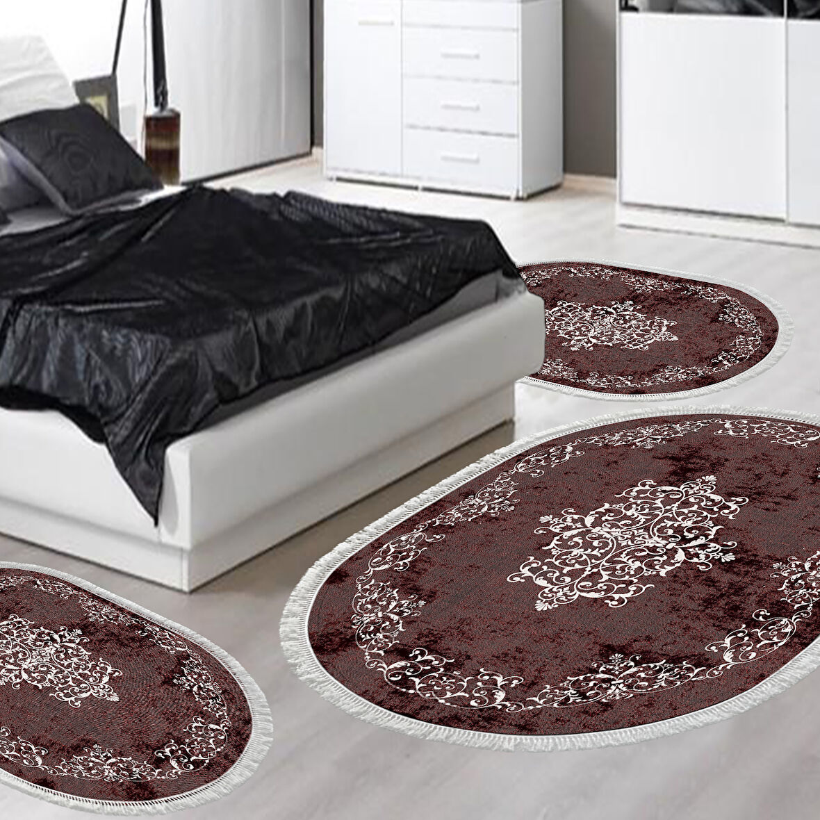 Eko Trend Djt Yıkanabilir Kaymaz Taban Oval 3 Lü Yatak Odası Takımı 616 Klasik