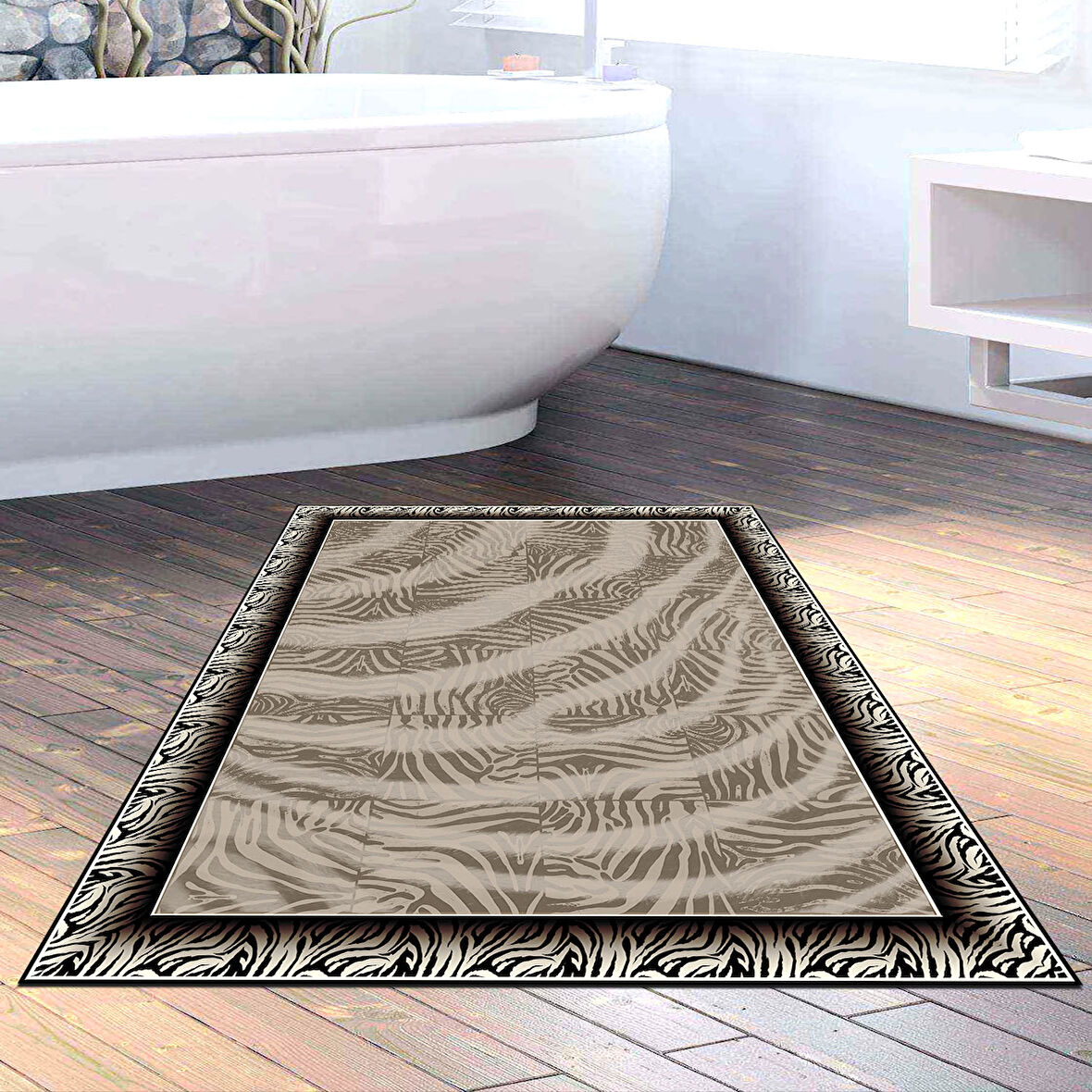 Dekoreko Kaymaz Taban Djt Banyo Halısı Yıldız Deri Modern 1912