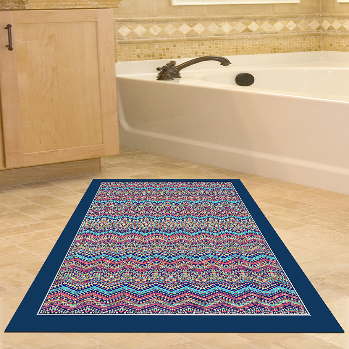 Dekoreko Kaymaz Taban Djt Banyo Halısı Yıldız Deri Modern 1935