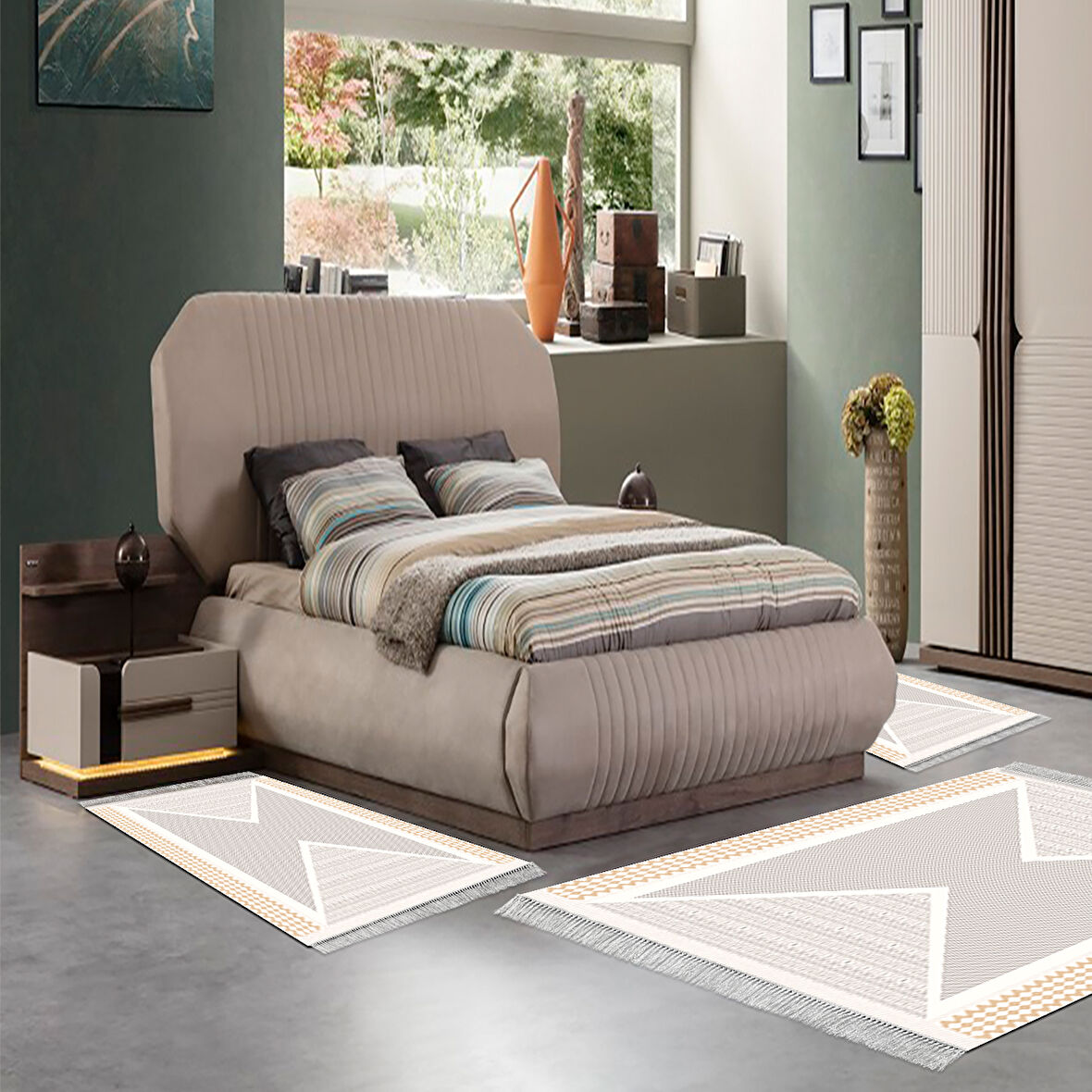 Eko Trend Djt Yıkanabilir Kaymaz Taban 3 Lü Yatak Odası Takımı P1526 Modern