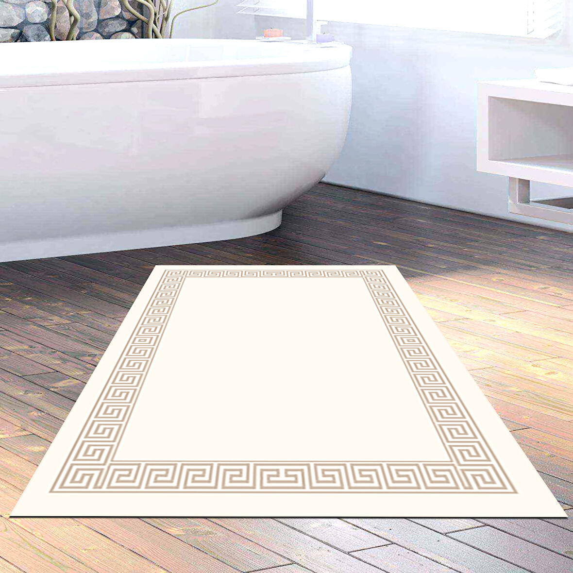 Dekoreko Kaymaz Taban Djt Banyo Halısı Star Pamuk Modern Kt493