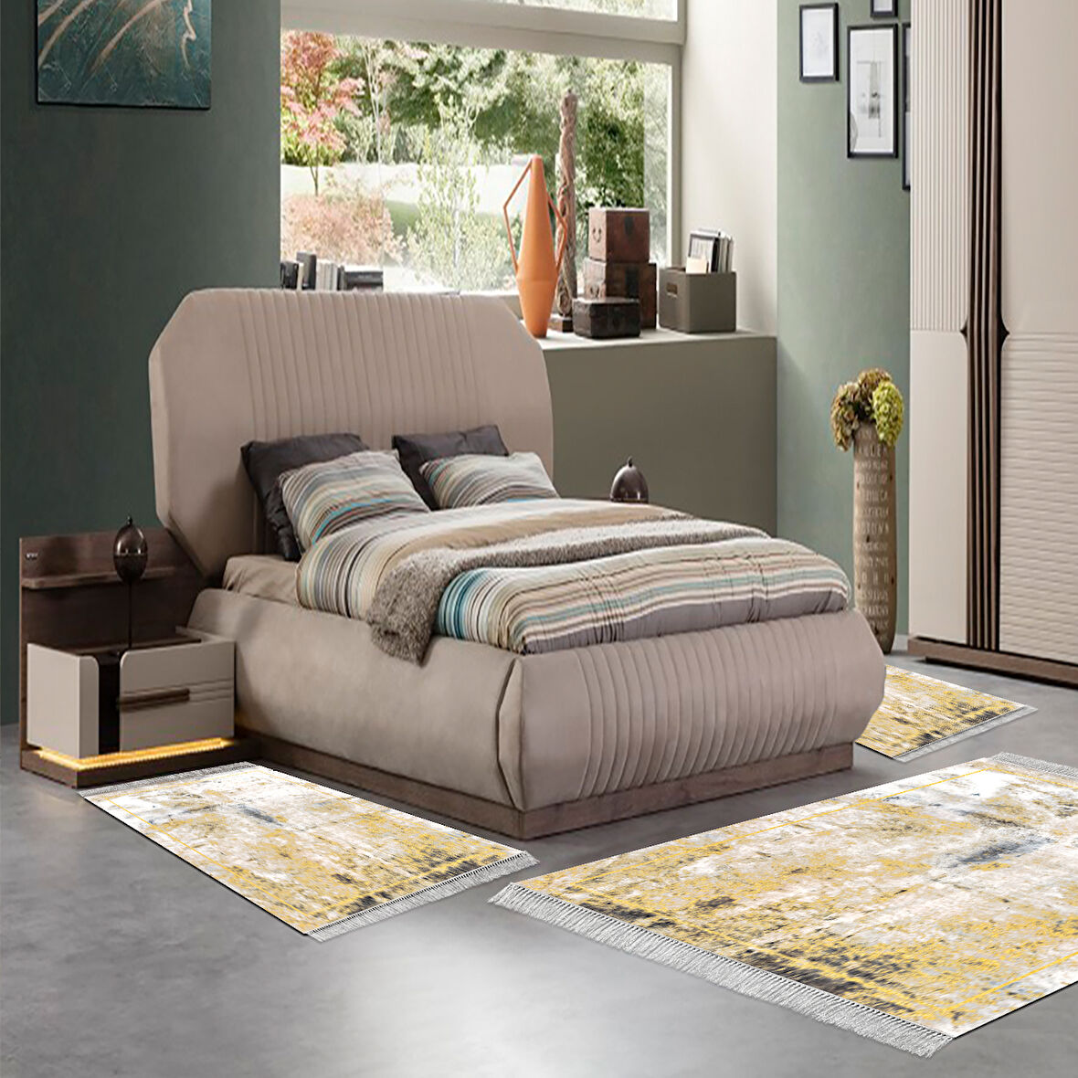 Eko Trend Djt Yıkanabilir Kaymaz Taban 3 Lü Yatak Odası Takımı M12271 Modern