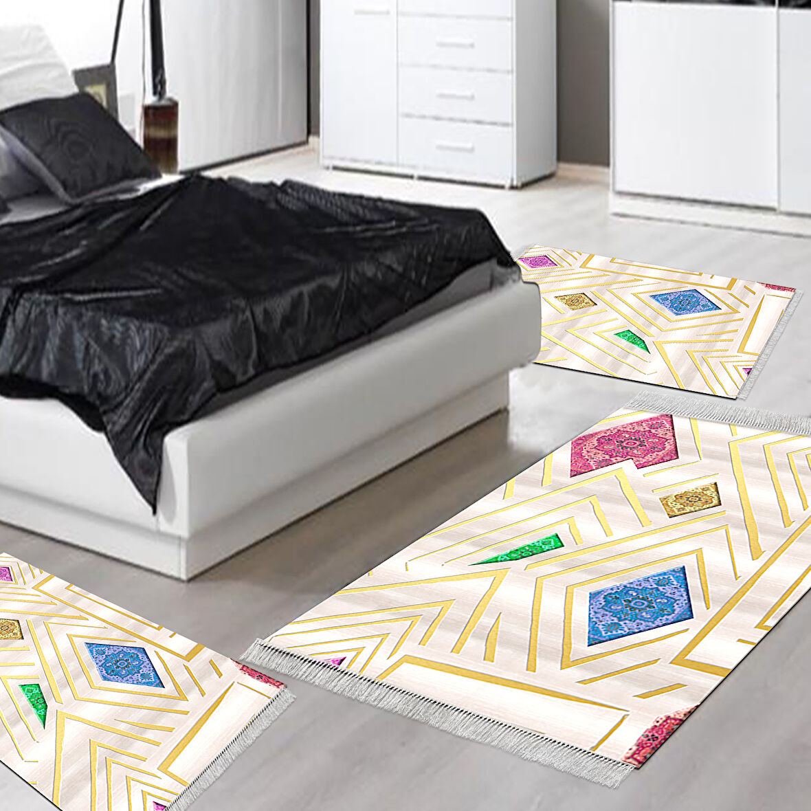 Eko Trend Djt Yıkanabilir Kaymaz Taban 3 Lü Yatak Odası Takımı P1337 Modern