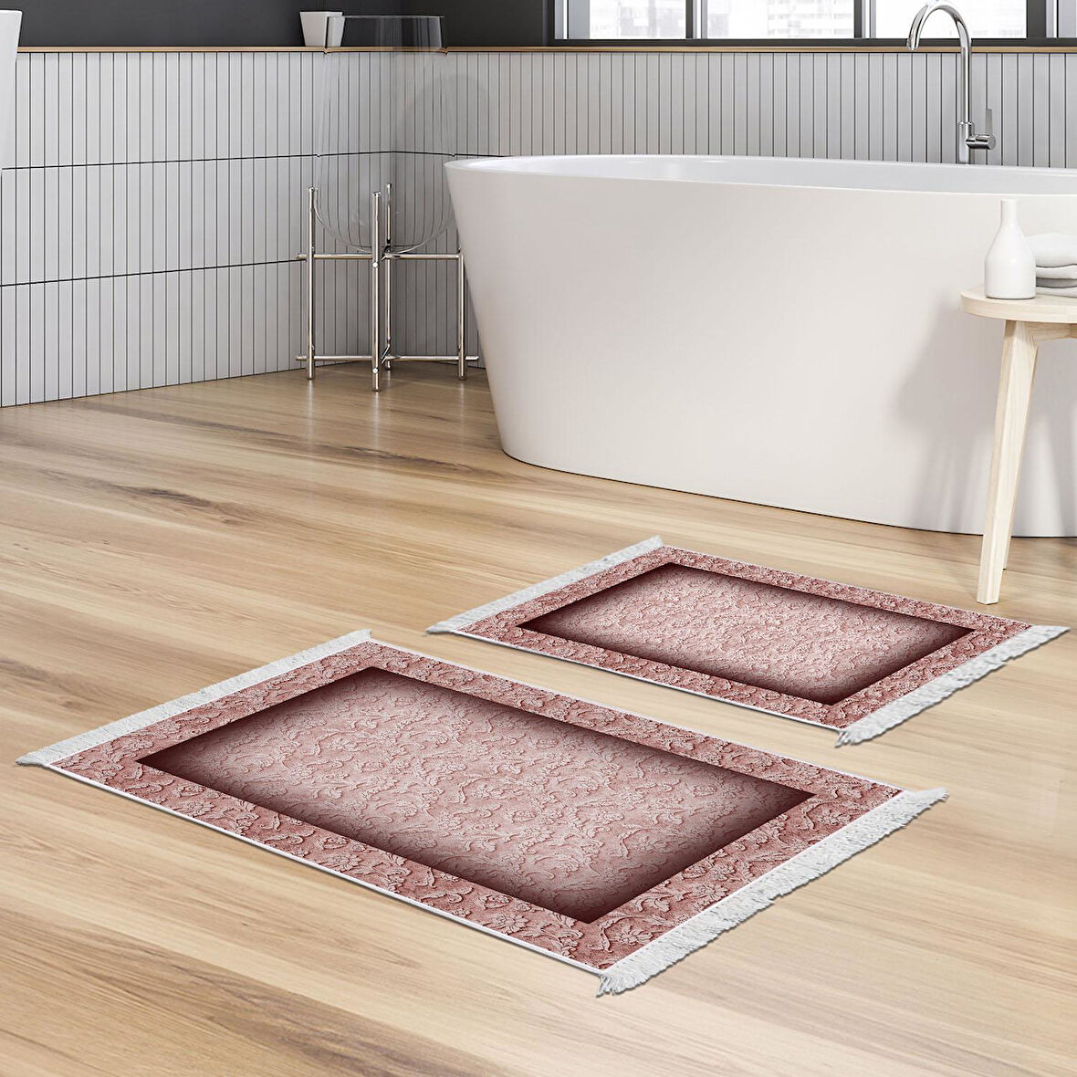 Eko Trend Djt 2 Li Yıkanabilir Kaymaz Taban Banyo Paspas Klozet Takımı 767 Bordürlü