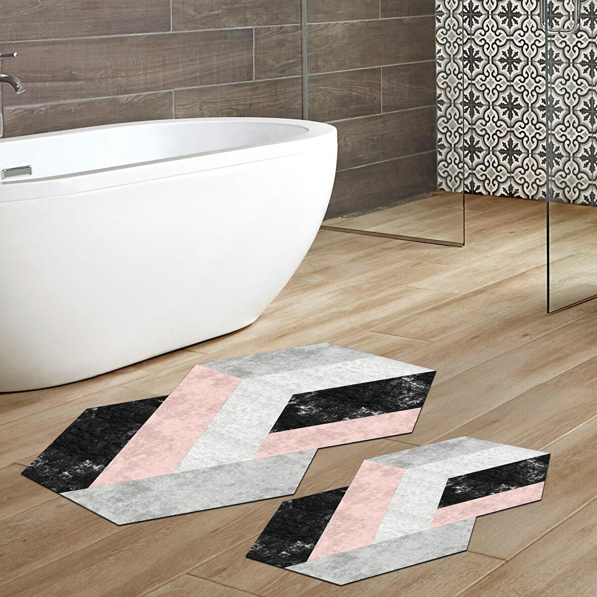 Lazer Kesim Djt 2 Li Yıkanabilir Kaymaz Taban Banyo Paspas Klozet Takımı 160M Figürlü
