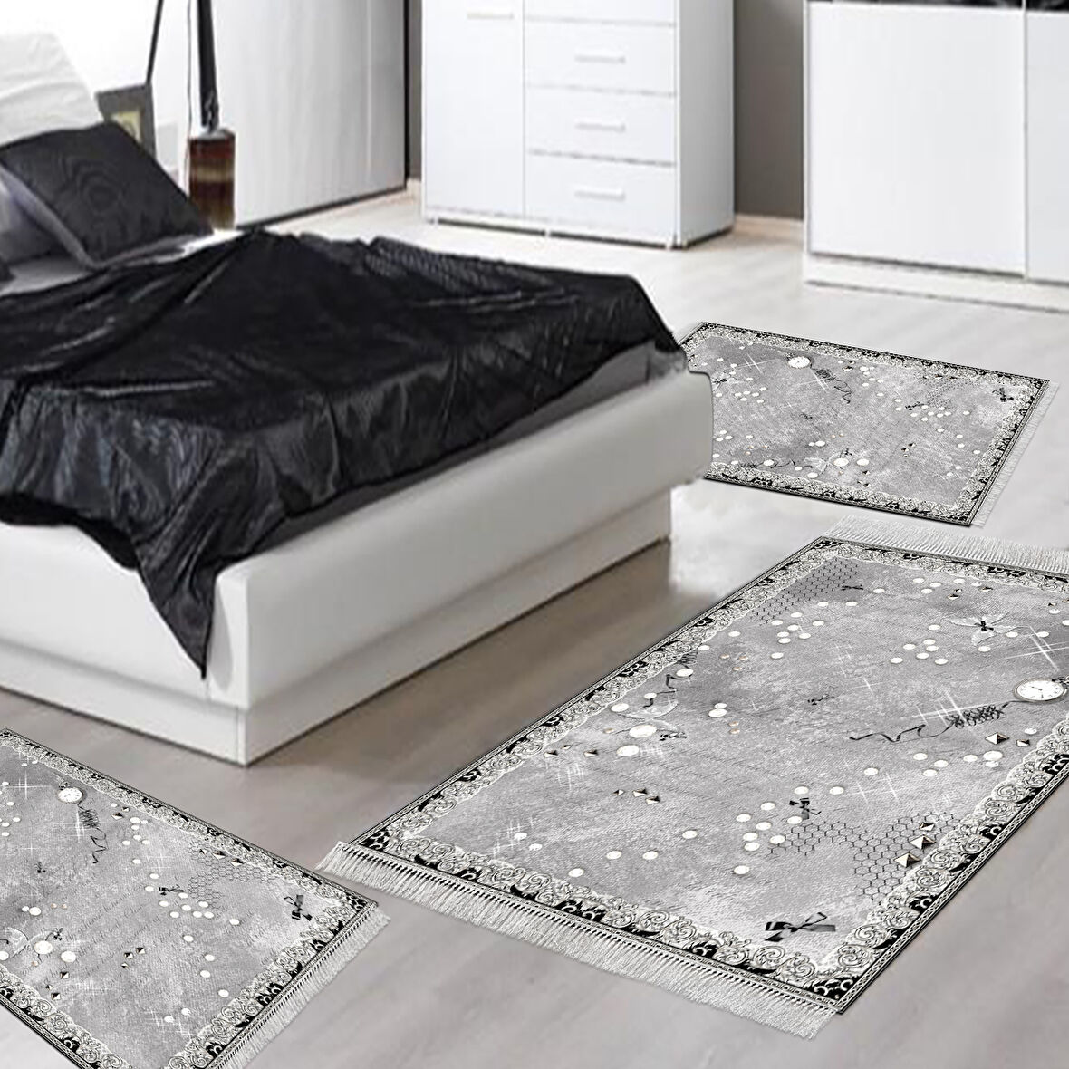 Eko Trend Djt Yıkanabilir Kaymaz Taban 3 Lü Yatak Odası Takımı Mu118 Modern