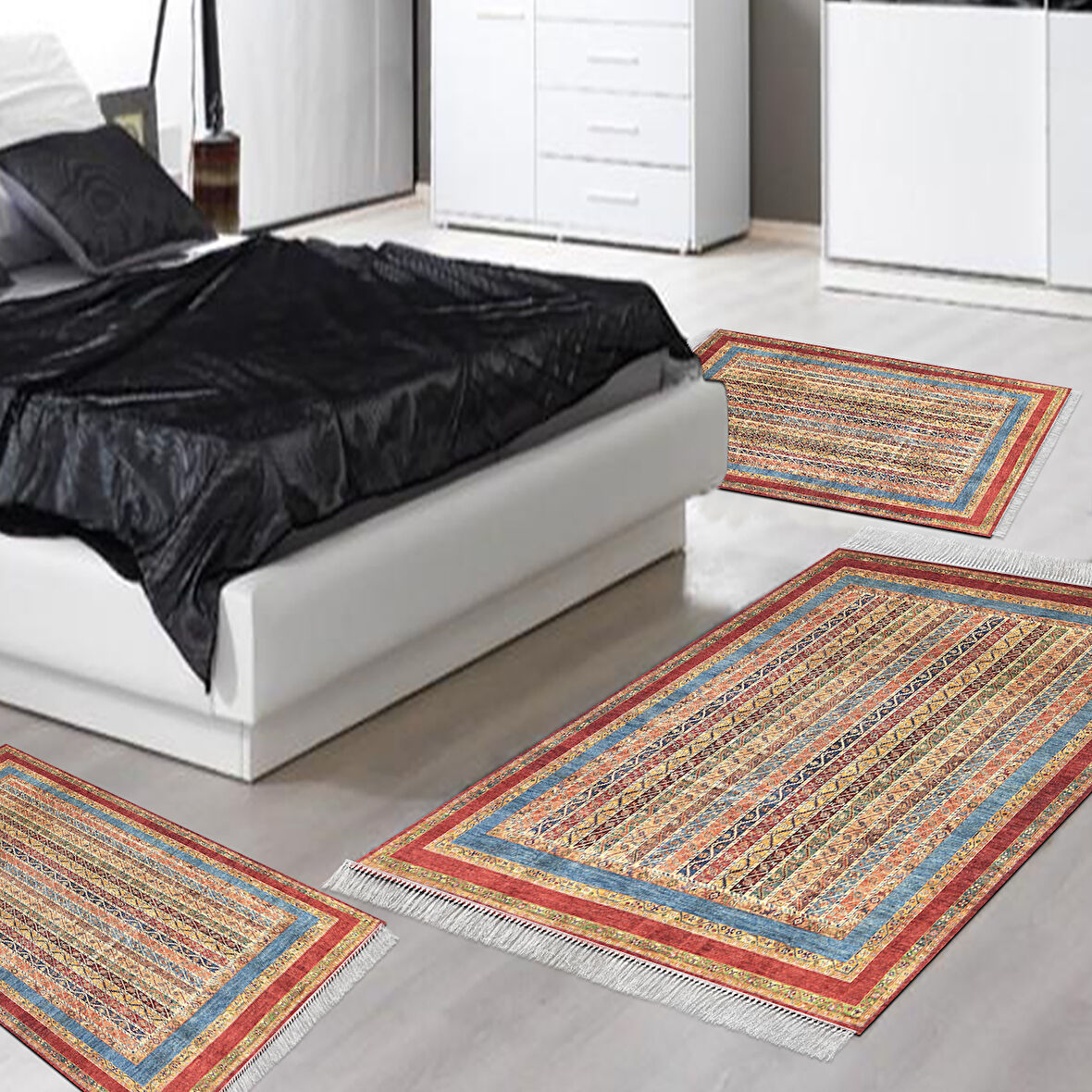Eko Trend Djt Yıkanabilir Kaymaz Taban 3 Lü Yatak Odası Takımı M12296 Persian