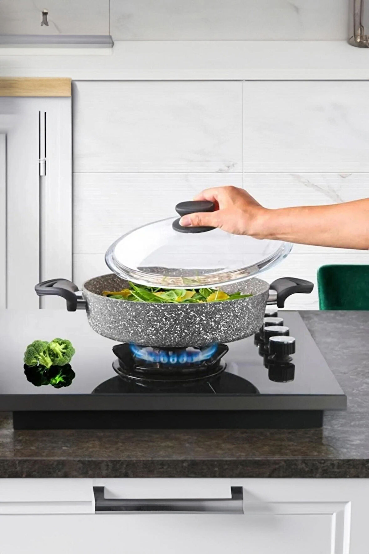 32 cm Eco Diez Basık Tencere - Gri