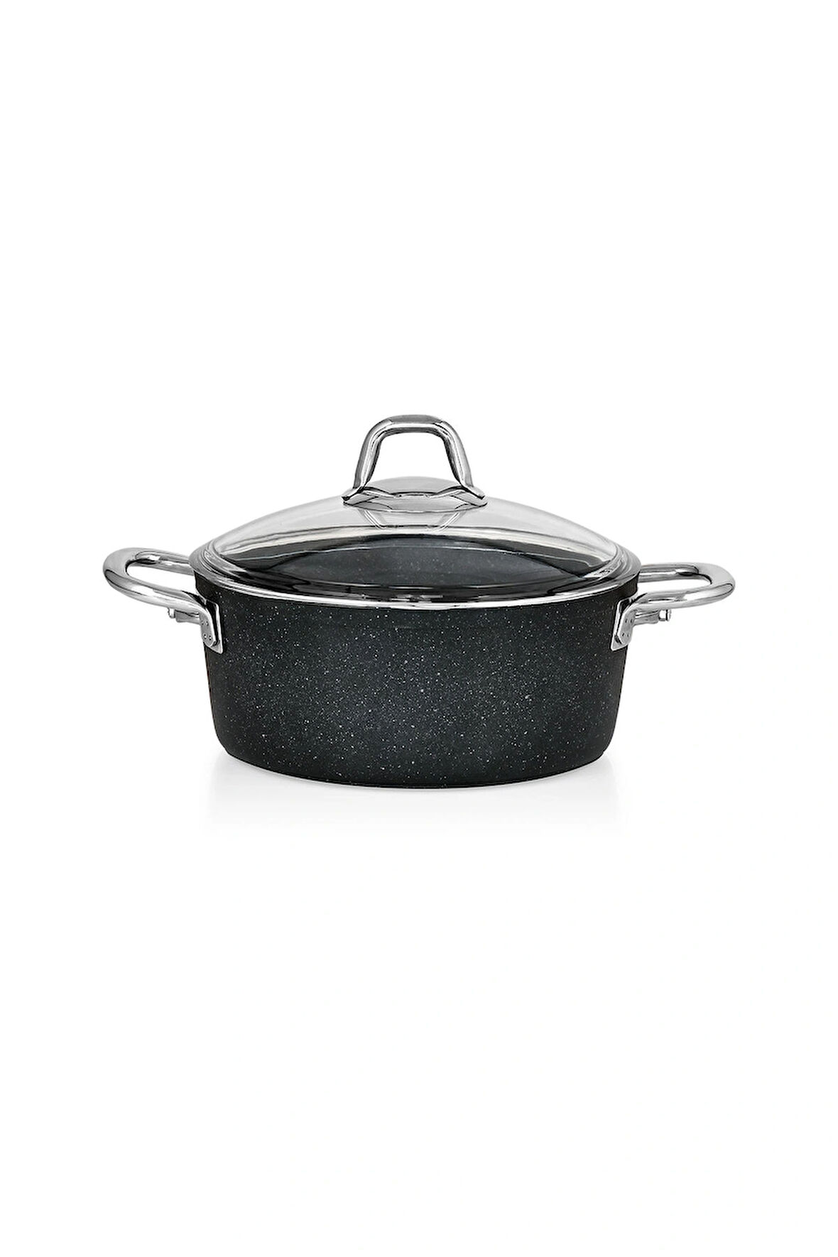 26 cm Granit Derin Tencere Metal Saplı - Siyah